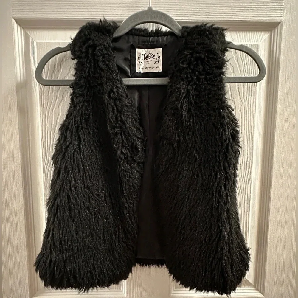 Justice faux fur vest for girls, size 12